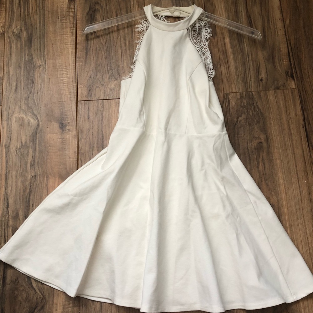 HOMETOWN GIRL WHITE LACE SKATER DRESS